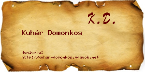 Kuhár Domonkos névjegykártya